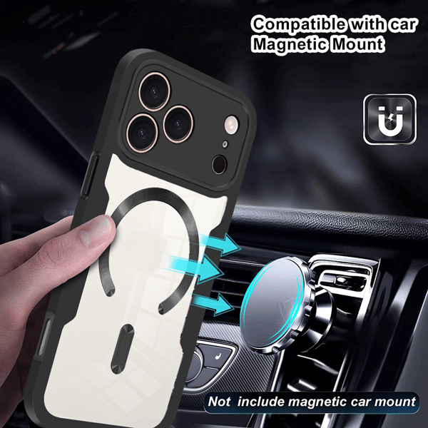 Magnetic Full Body Protective Case with Built-in Glass Protector and Camera Protection for iPhone 17 6.27 inch, Drop-Proof Shockproof Case Phone 17