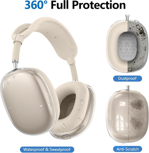 Case for Airpods Max 1/2, Transparent and TPU Accessories (Compatible, Starlight) Starlight