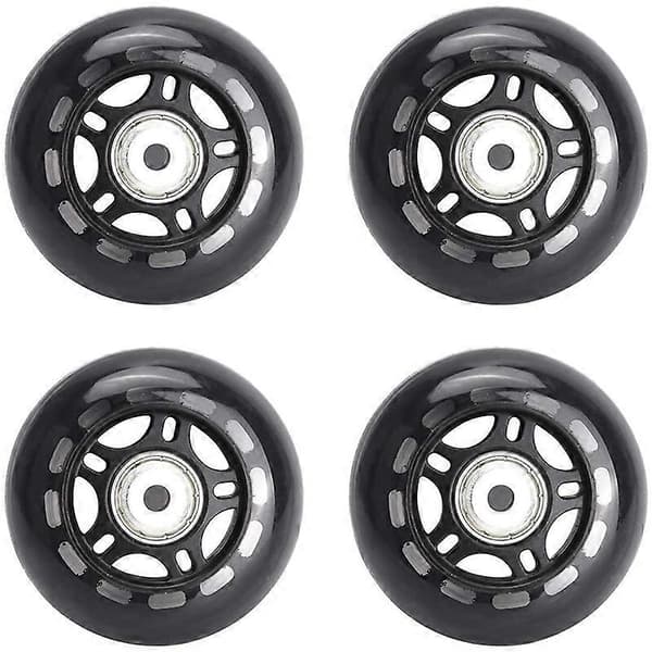 4-pak Inlineskatehjul Indendørs/Udendørs Erstatningshjul med Lejer 70mm, Sort [DB]