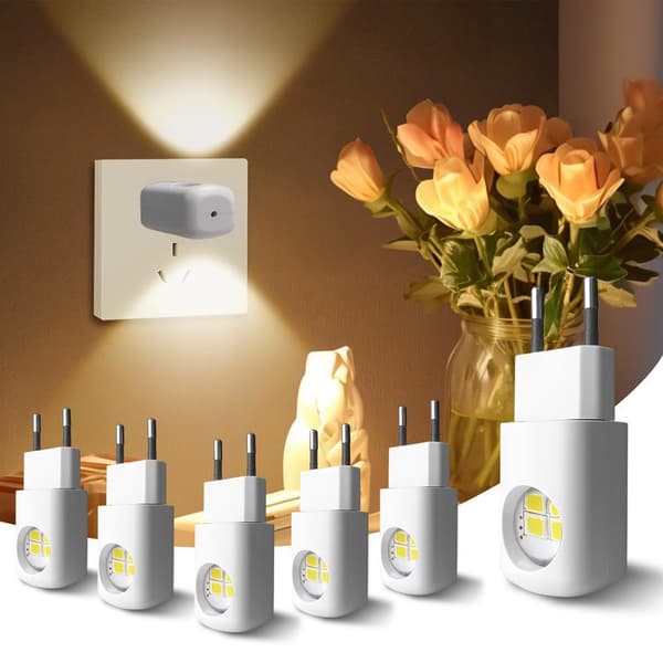 6 st Intelligent induktionsrörelsesensor kroppsinduktion nattlampa LED vägglampa downlight sovrum