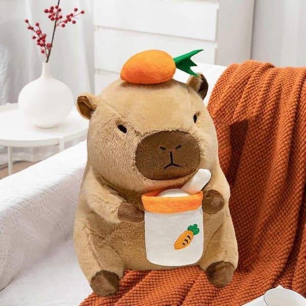 Capybara Udstoppede Legetøj, Plys Capybara Dukke, Sød Capybara Udstoppede Dyr 40cm Carrot