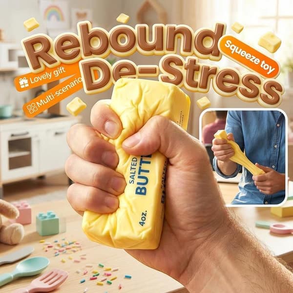 Smørpind Squishy Stressbold, Blød Smør Squishys Stressaflastningsblok, Bærbar Dekompression Klemme Smørlegetøj