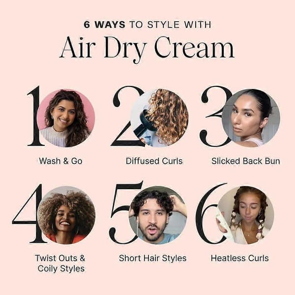 Komplet lufttørrende creme 5 FL Oz Ny i æske 147ML Hårstylingcreme NY