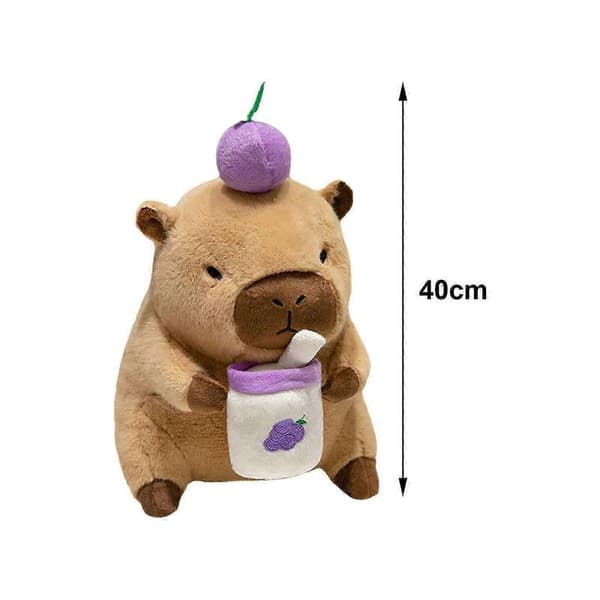 Capybara Gosedjur, Plysch Capybara Docka, Söt Capybara Gosedjur 40cm Grape