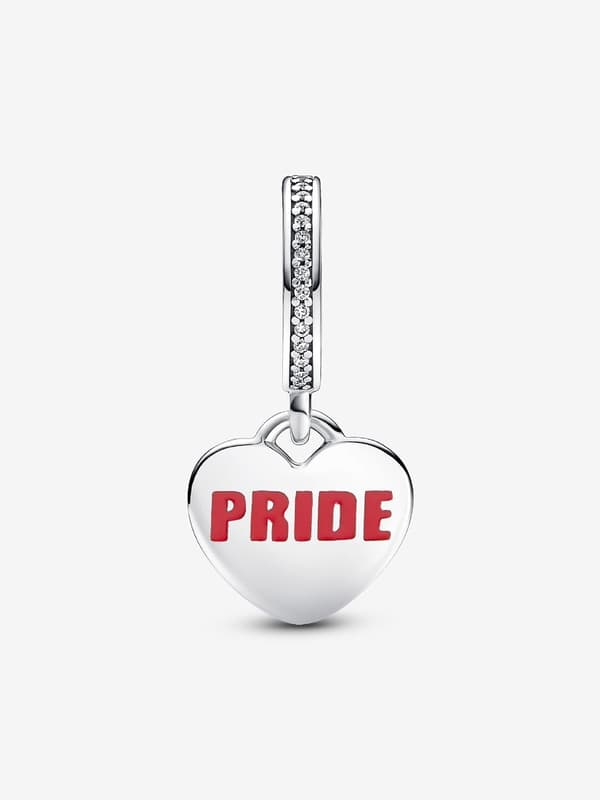 Pandora - Pride Rainbow Hjerte Dingle Charm - Sterlingsølv