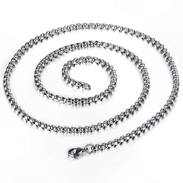Halsband för män i silverfärgat stål, 60 cm, robust länkdesign för vardagsbruk