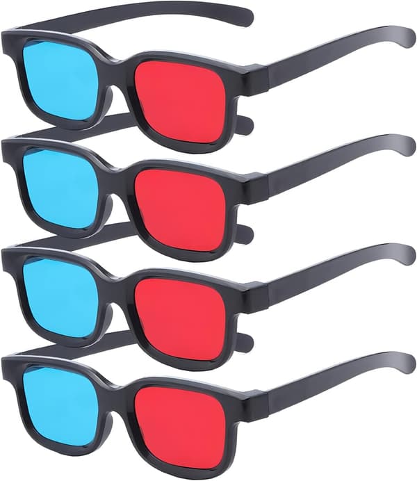 Rød-blå 3D-briller, 3D-briller til visning af 3D-film/spil