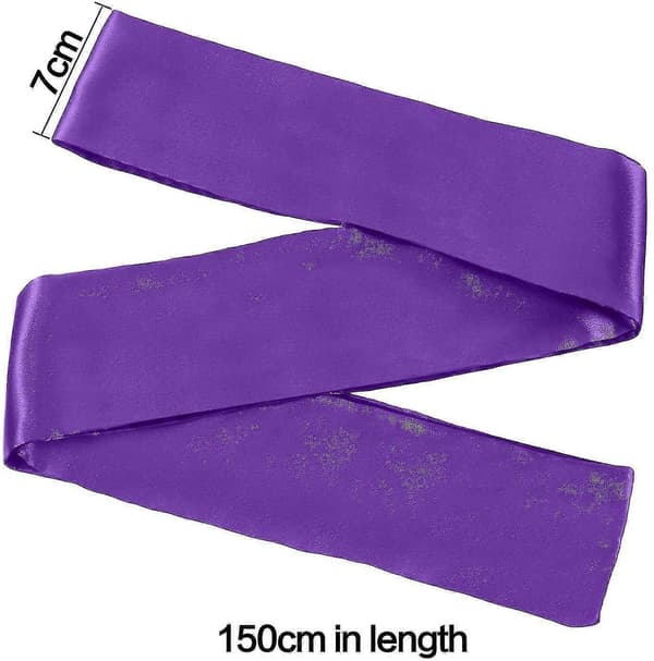 2-pack sovmask i satin, ögonbindel, 150 cm Black and Purple