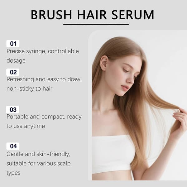 PDRN Brush Hårserum, Fuktighetsgivende Hårbehandling for Mykt, Glansfullt, Sunt Hår, 100ml 1/2/3stk 2PCS