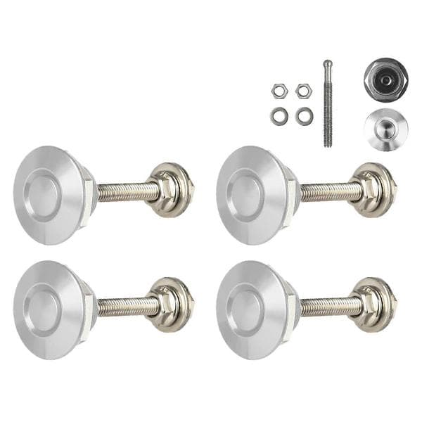 4 X Quick Release Push Hood Latch Button Car Pin Bonnet Lock Silver