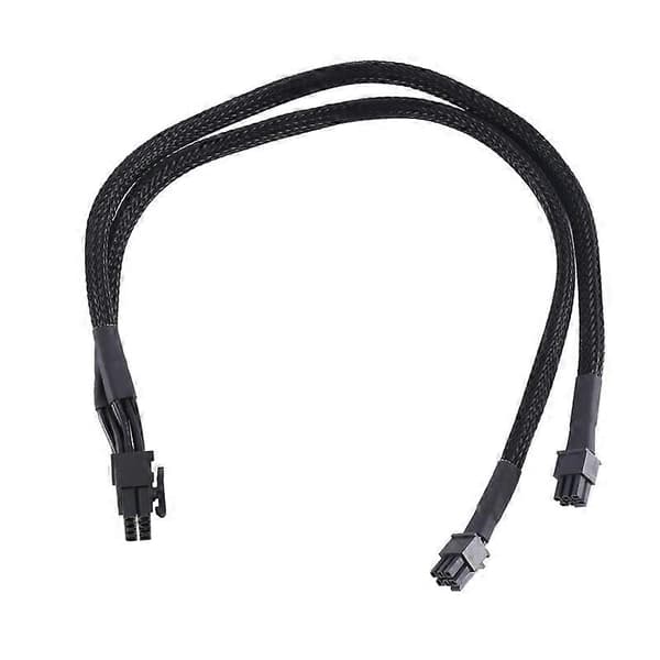 Dobbelt Mini 6-benet til 8-benet PCI Express grafikkort strømadapter ærmet kabel til Mac Pro Tower/Power Mac G5 15 tommer Black
