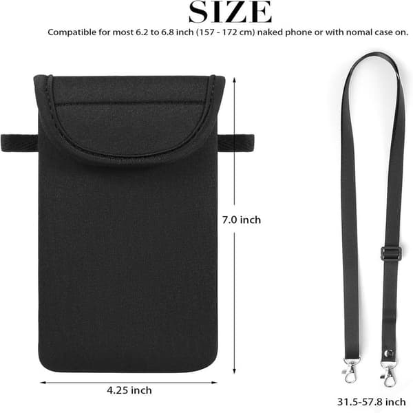 Neopreeninen puhelinpussi iPhone 16 Pro Max/16 Plus, Galaxy S25 Ultra/S24 FE, Pixel 9 Pro/8a, OnePlus 13 (musta)