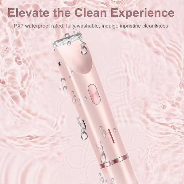 Glow Aura Bikini Rakapparat, GlowShave 2 i 1 rakmaskin för kvinnor (rosa)