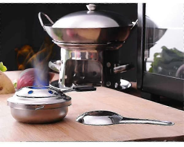 2025 Spritbrenner Kompatibel Med Fondue, Spritbrenner, Rustfritt Stål, Grå, 18x 9,6 Cm-1745