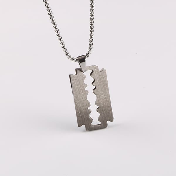 Halskjede - Barberblad | Barberblad - Sølvutgave | Unisex S