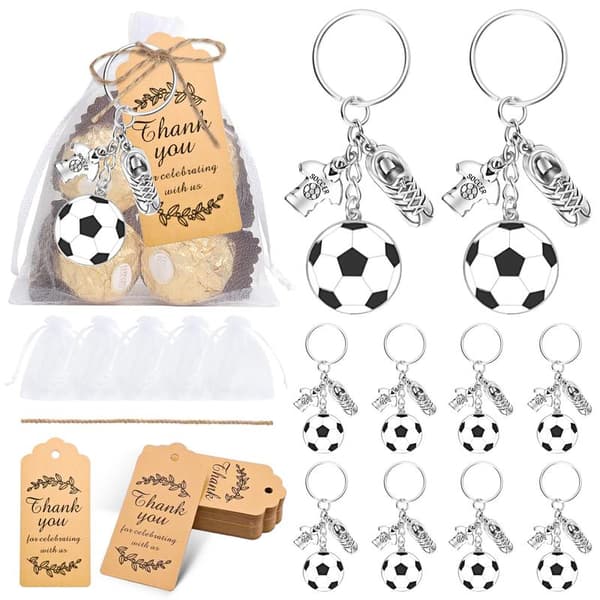 10-piece Keychain and Ornament Set with 2026 USA-Canada-Mexico World Cup Theme
