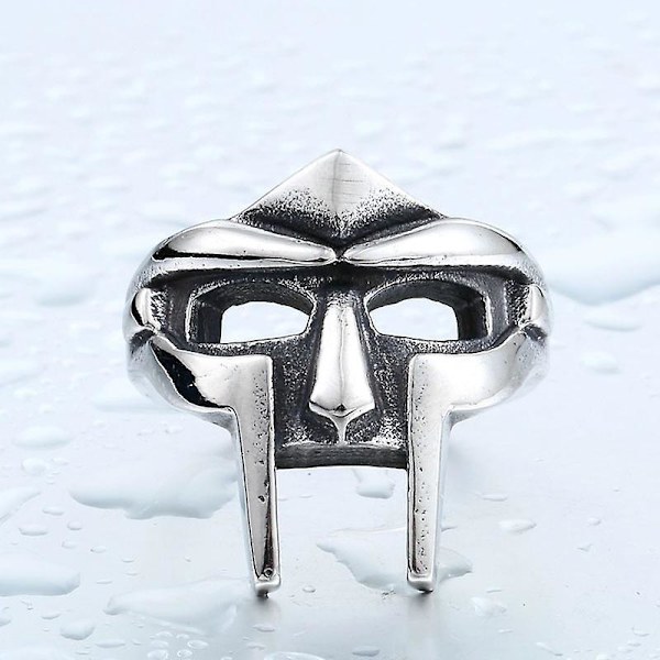 Doom Maske Gladiator Stil Ring Metall Sølv Rustfritt Stål Størrelse 7-14 10