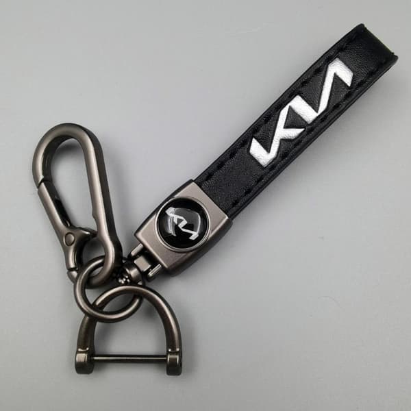 Personlig metal bilnøglekæde med logo - Lædernøglering til mænd Moderne moderne modern Silver Hardware