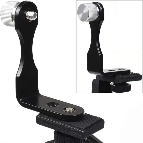 Universal Binocular Tripod Mount Adapter, L-Bracket Metal Tripod Adapter 50mm with Dual 1/4 Inch Threads for Binoculars Telescope Camera