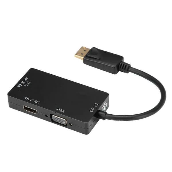 3-in-1-sovitin Displayport-HDMI/VGA/DVI-monitoiminen teräväpiirtomuunninkaapeli