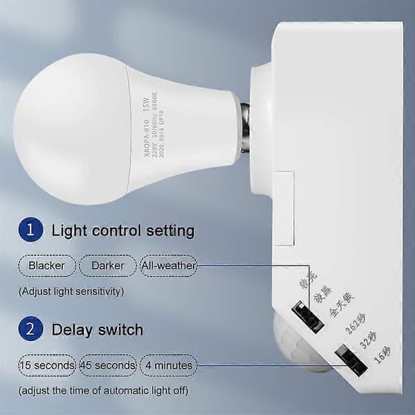 Praktisk och vacker E27 PIR Rörelsesensor Lamphållare AC180-265V Infraröd Sensor Automatisk Strömbrytare för Glödlampa Människokropp