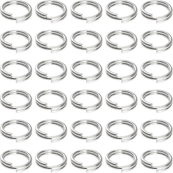 100-pack med 10 mm mini-delade hoppringar för smyckestillverkning