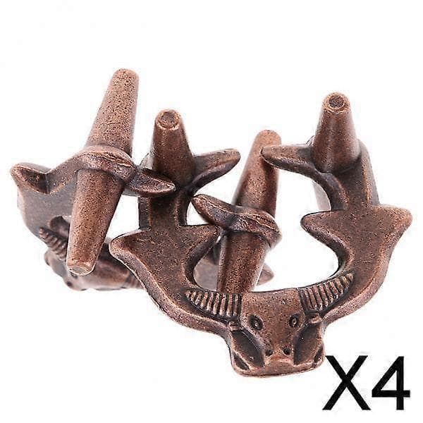 2xBull Lock Puzzle Klassisk Metal Hjernevridende IQ Test Legetøj til Voksne Børn 4 Pcs