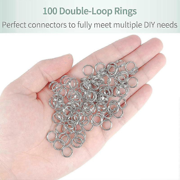 100 pakke med 10 mm mini split-springringe til smykkefremstilling