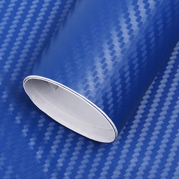Carbon Fiber Style 3D Thicker Decorative Protective Wrap Roll for Car Exterior Decal Blue 1.52mx30cm