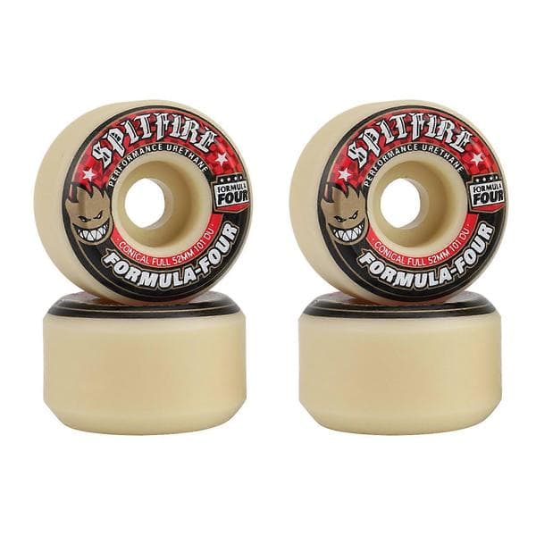 Spitfire Wheels Street Brushing Wheel Dance Board Wheel Spitfire 52mm 101Duro Skateboardhjul, 52mm 101Duro Sort+Rød