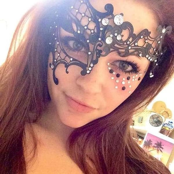 Maskeradmask för kvinnor, glittrande strass, venetiansk fest