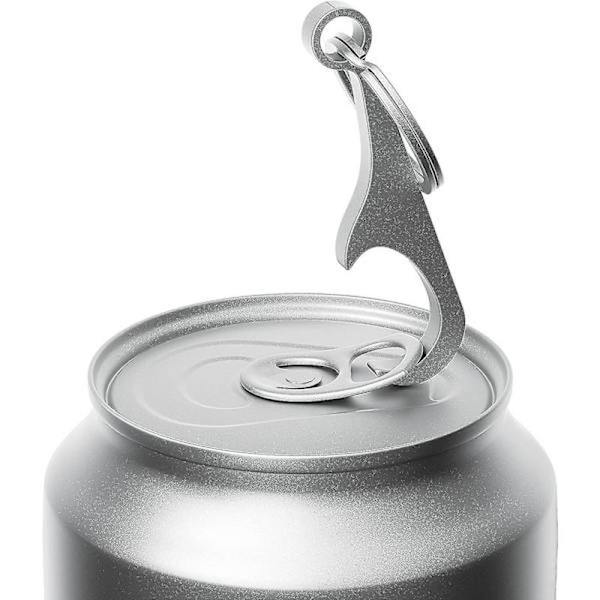 Titanium dåseåbner nøglering med nøglering Mini Edc dåseåbner sølvfarve 1 stk)