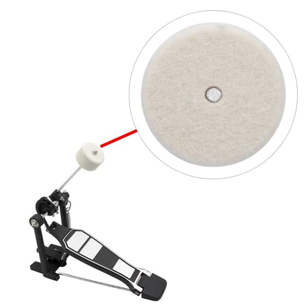 5 STK Ullfilt Trommestokk Beaters Pad Enkeltrinn/Dobbeltrinn Trommehammerhode Erstatning (S1)