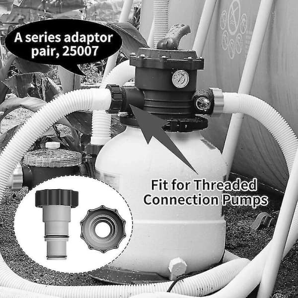 2-pack Intex Pool A-adapter ersättningspumpslangadapter A-serie med invändig gängad skruv