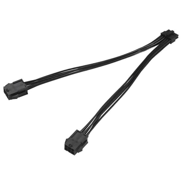 Dobbelt 6-benet til Mini 12-benet GPU-videokort strømkabel til RTX30-serien 3070 3080 3090, 20 cm (7,8 tommer) Black