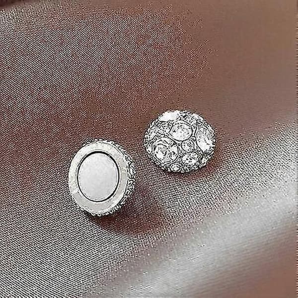 5 par magnetiske øreringe i rustfrit stål til mænd og kvinder, CZ-magnet, ikke-piercede clip-on øreringe sæt silver