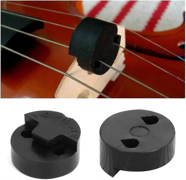 Professionelt tilbehør til violin 1 stk. akustisk gummi violin lyddæmper til violin Professionel gummi violin lyddæmper øvelse sort 26s
