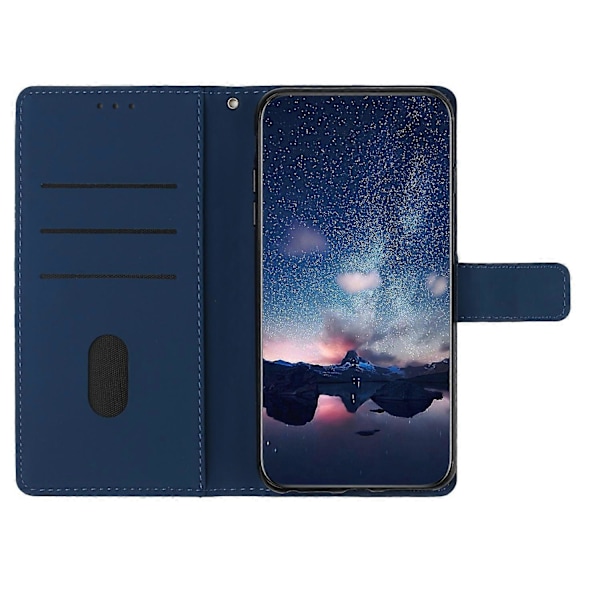 Diamantpräglat läderfodral för Xiaomi Poco X6 Dark blue