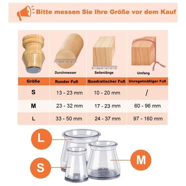 32 stk Møbelknopper / Stolebensbeskyttelse med Filt