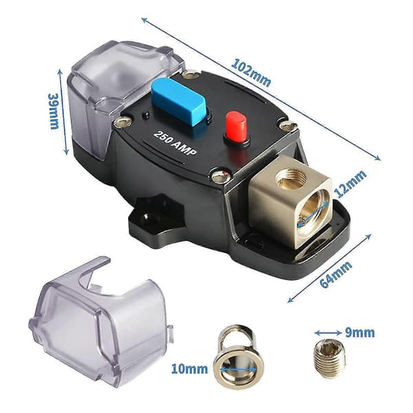 Wabjtam Bilsäkringshållare 12V-48V Audio Säkringsskyddssystem för bil, husbil, båt (60A)