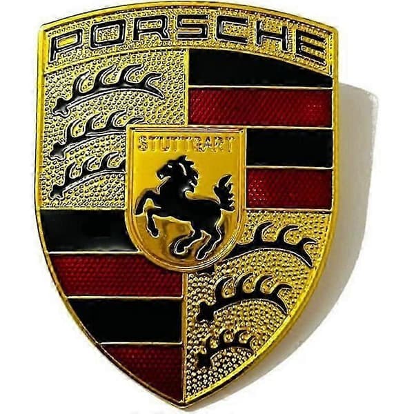 Emblem märke logotyp Porsche bilhuv metall