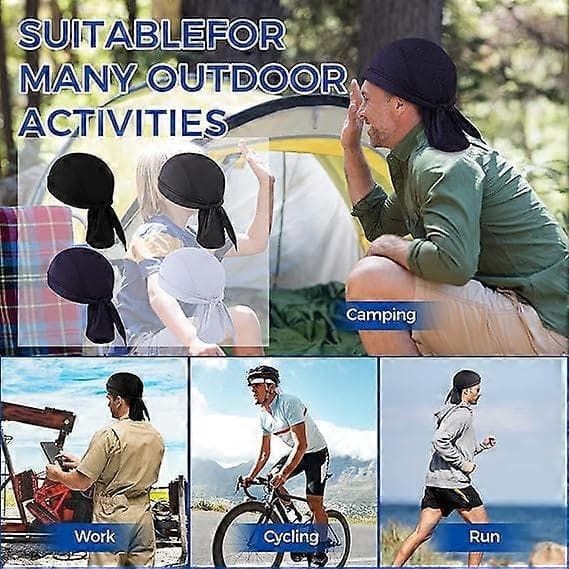 4-pack Svettabsorberande Bandana Hjälmfoder Mössa Andningsbar Svettresistent Bandana Justerbar Cykelkeps för Utomhusaktiviteter