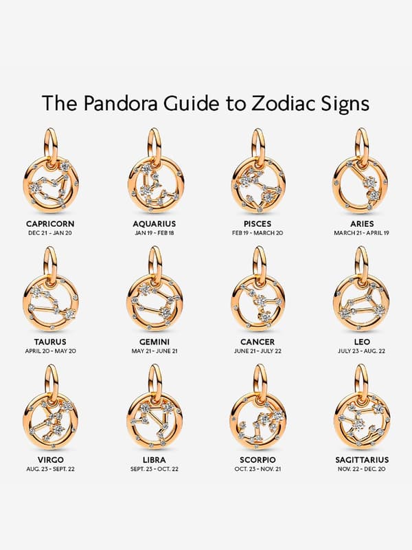 Pandora - Pisces Zodiac Dangle Charm - 14k Gold Plated