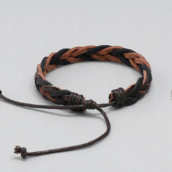 S-men Armbånd Læder Flettet Armbånd Til Mænd multicolor