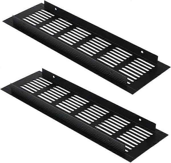 80 mm x 250 mm sort aluminiumlegering indvendig luftventilationsgitter