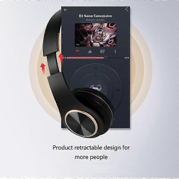 MP3-afspiller Støjreducerende hovedtelefoner Bluetooth T8 Sammenfoldelig med lydkabel Bluetooth-øretelefon Headset Hovedtelefoner Store øretelefoner 26s grey