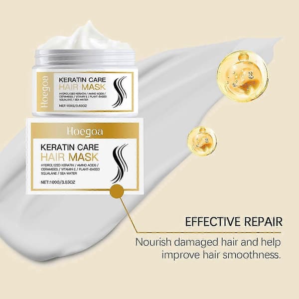Keratin Hårplejemaske Reparation af spaltede spidser Tørt hår, Blød Glans