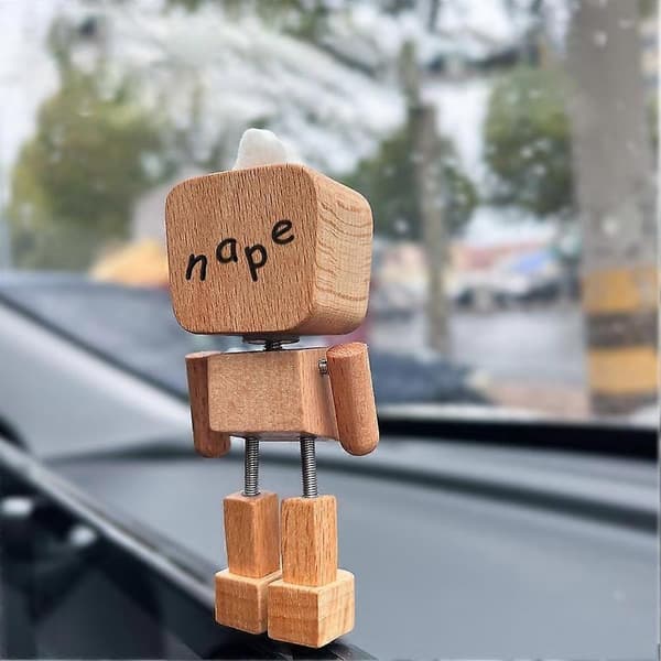 Skakande Träfigur, Trärobot Luftutsläpp Parfym Dekoration