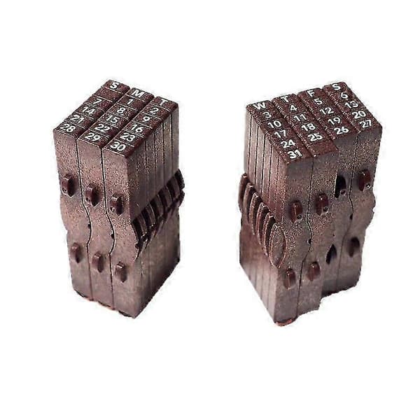 Gummistämpel Anslutna Siffror Evighetskalender, Tidsblock Ansluten Kalenderstämpel 2pcs