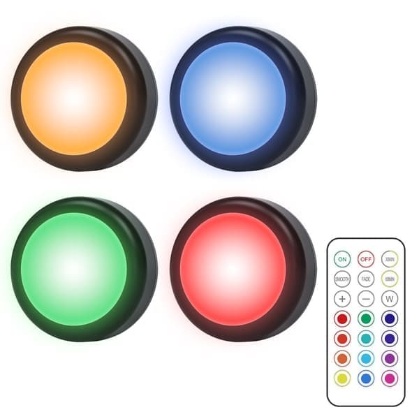 LED-spotlights 4-pack med 13 färger, dimmer och fjärrkontroll-FX-